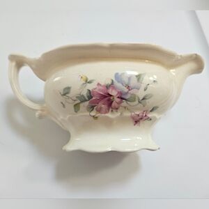 Vintage Antique Edwin M Knowles China Creamer Bowl 36-12 6.5" Long Cream Floral